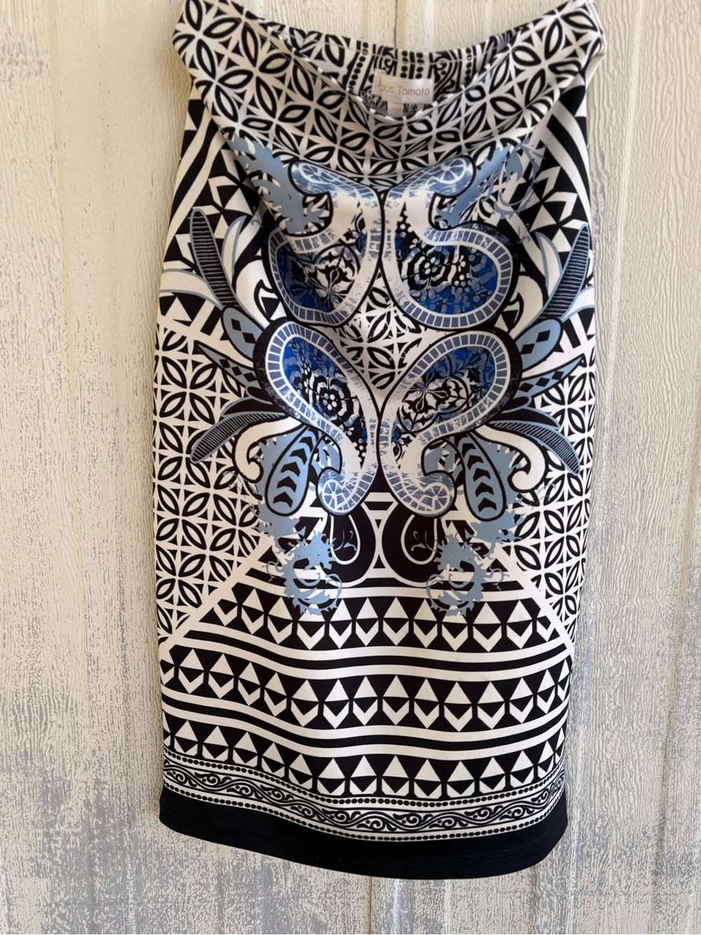 Jealous Tomato Black & White Patterned Dress with Pink Accent